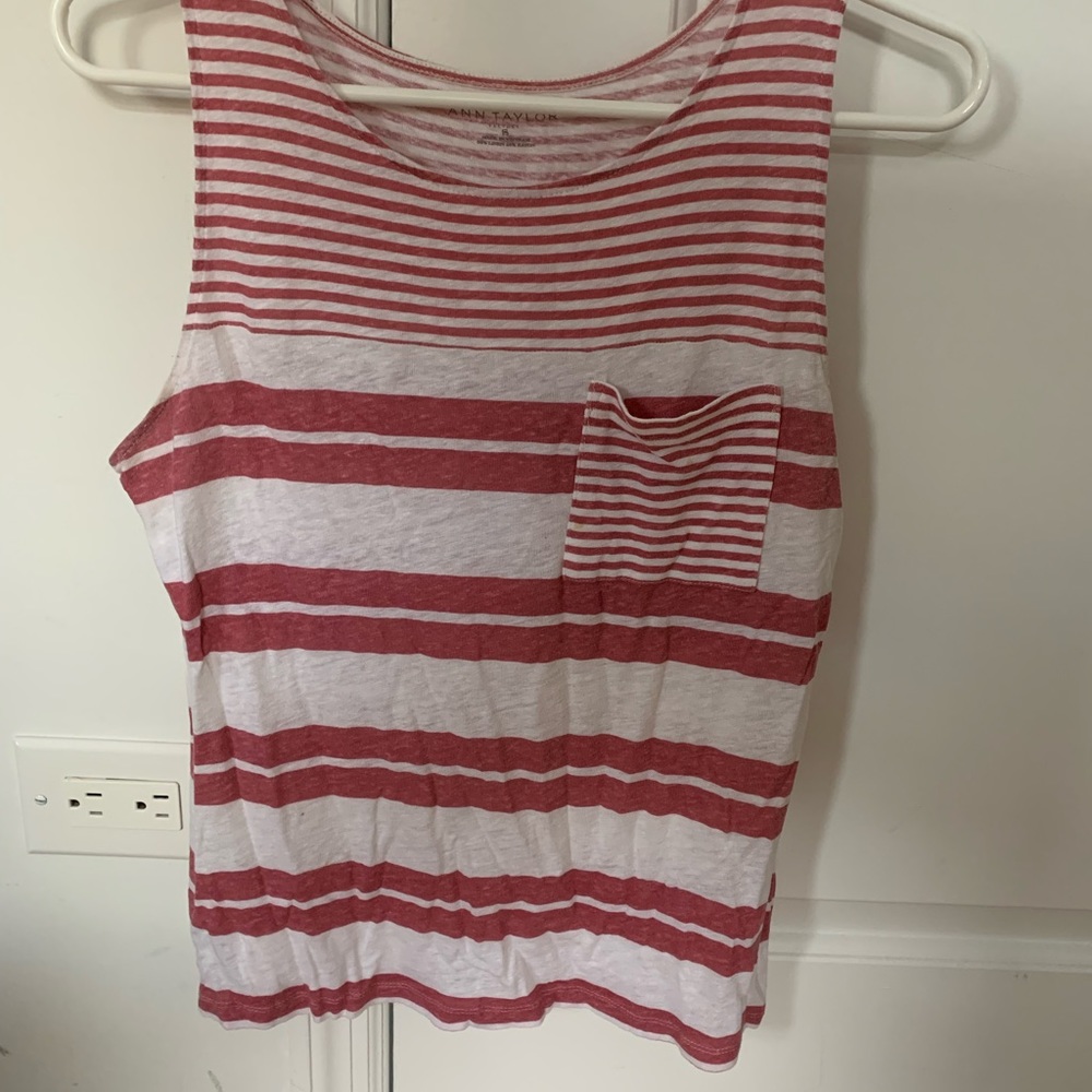 Pink and white stripes tank top